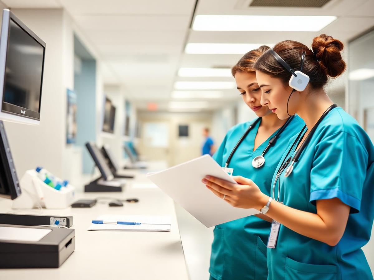 Nurses working in hospital
